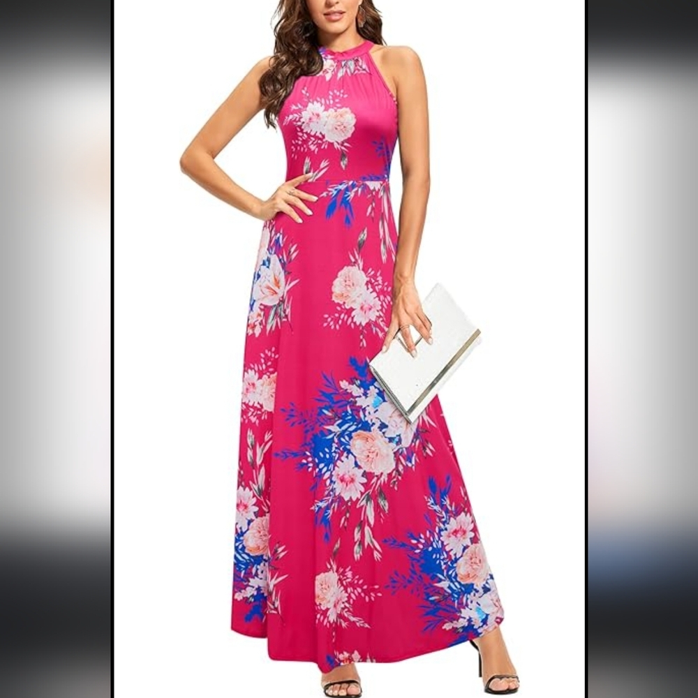 Pink Floral maxi dress
